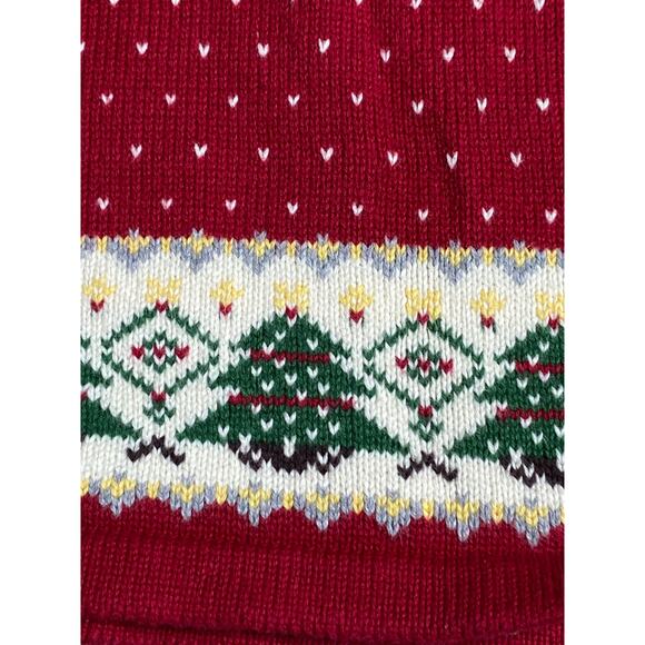 Savannah Girl's Red Christmas Sweater Knitted Dress Crochet Long Sleeve 18M - Picture 5 of 5